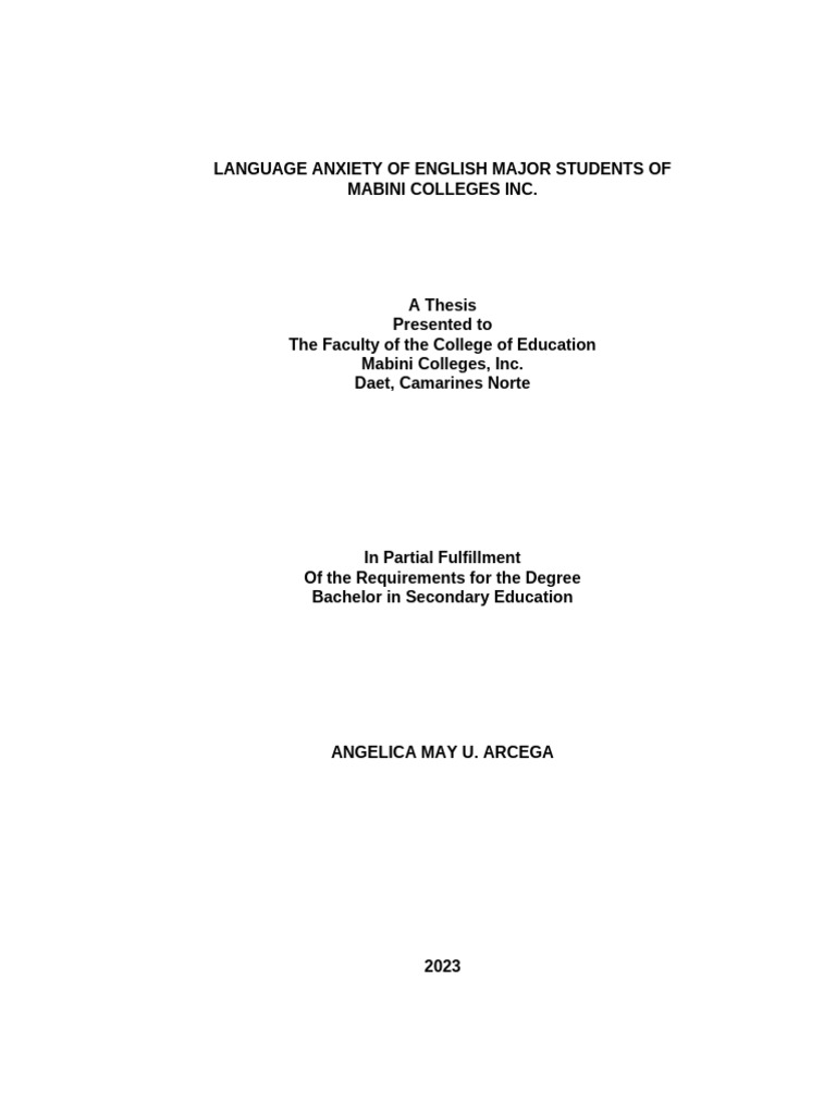 Language Anxiety in English Majors | PDF | Learning | Anxiety