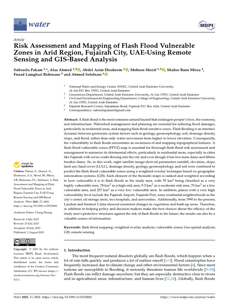 Flash Flood Risk Mapping in Fujairah, UAE | PDF | Flood | Drainage Basin