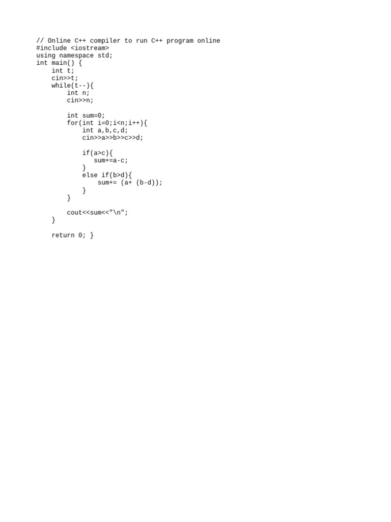 Online C++ Compiler for Code Execution | PDF