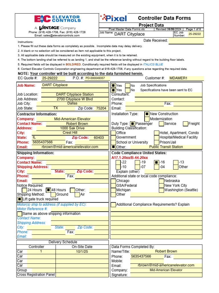 DATA FORM, AC - Rev7 06-06-2024 | PDF | Elevator | Alternating Current