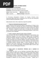 2º exercício Organização Bibliográfica Nacional