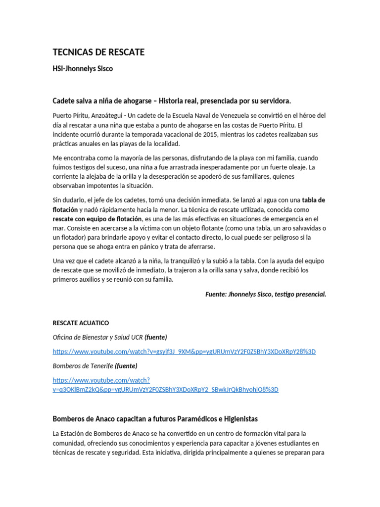 Tecnicas de Rescate | PDF | Paramédico