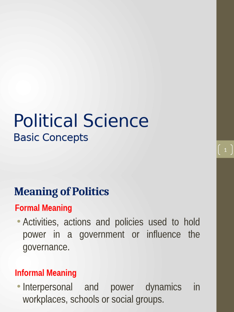 Understanding Political Science Concepts | PDF | State (Polity) | Policy