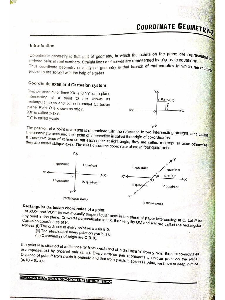 Coordinate Geometry Full Chapter | PDF