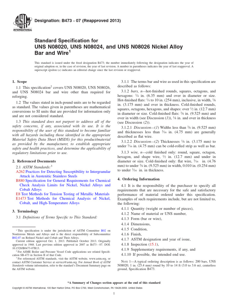 B473-07 Reapproved 2013 | PDF | Engineering Tolerance | Rolling ...