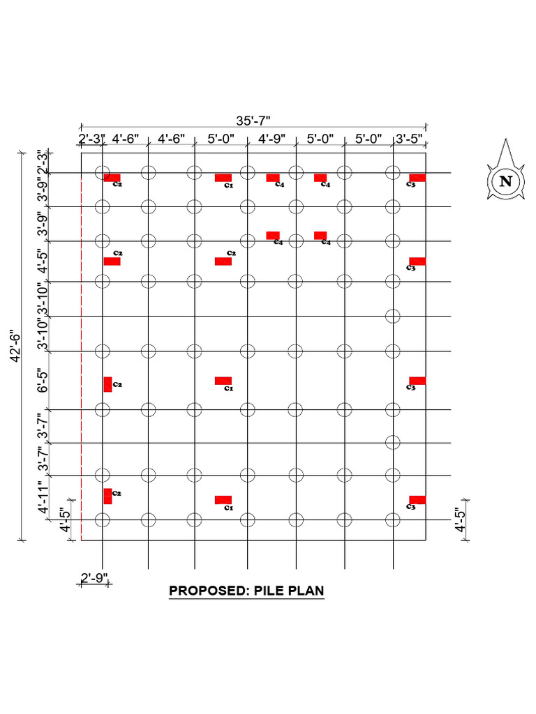 Proposed Pile Plan Dimensions | PDF
