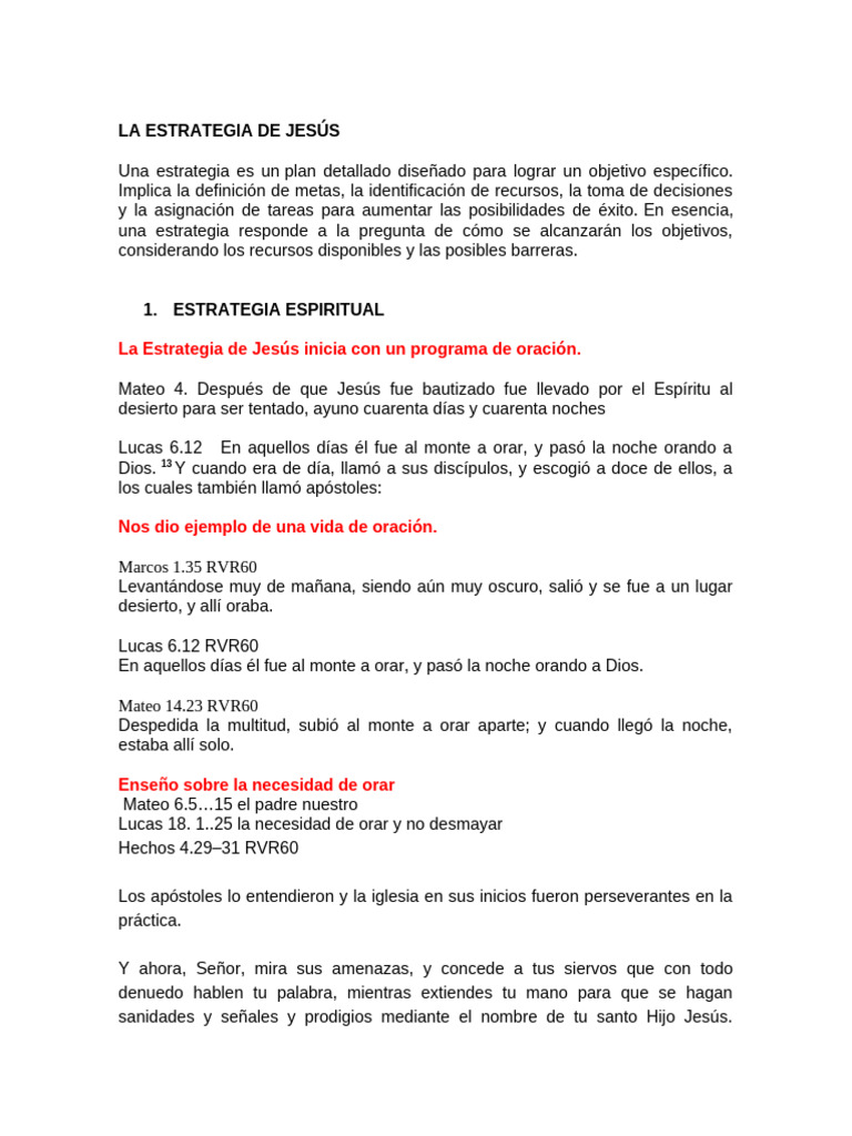Estrategia de Jesús en la Iglesia | PDF | Oración | Jesús