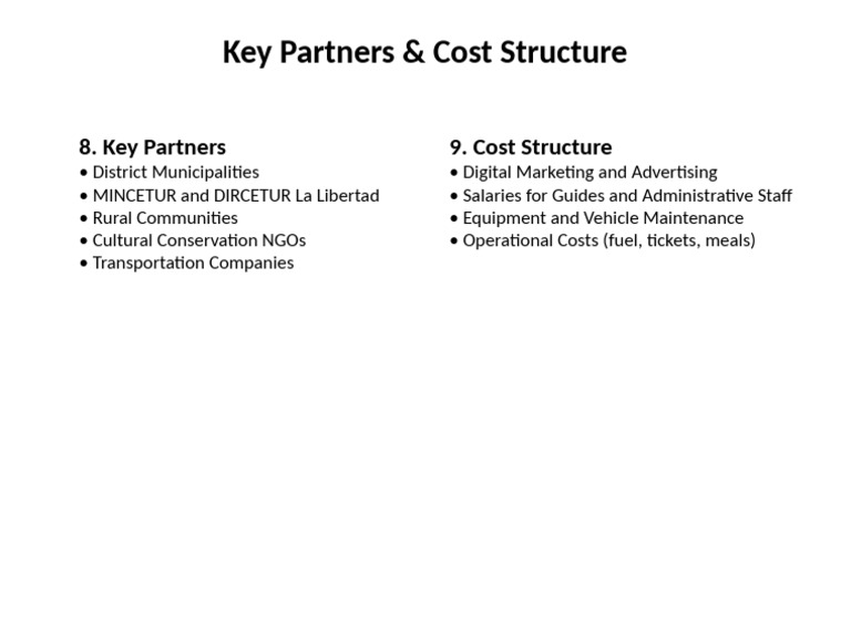 Key Partners and Cost Structure Overview | PDF