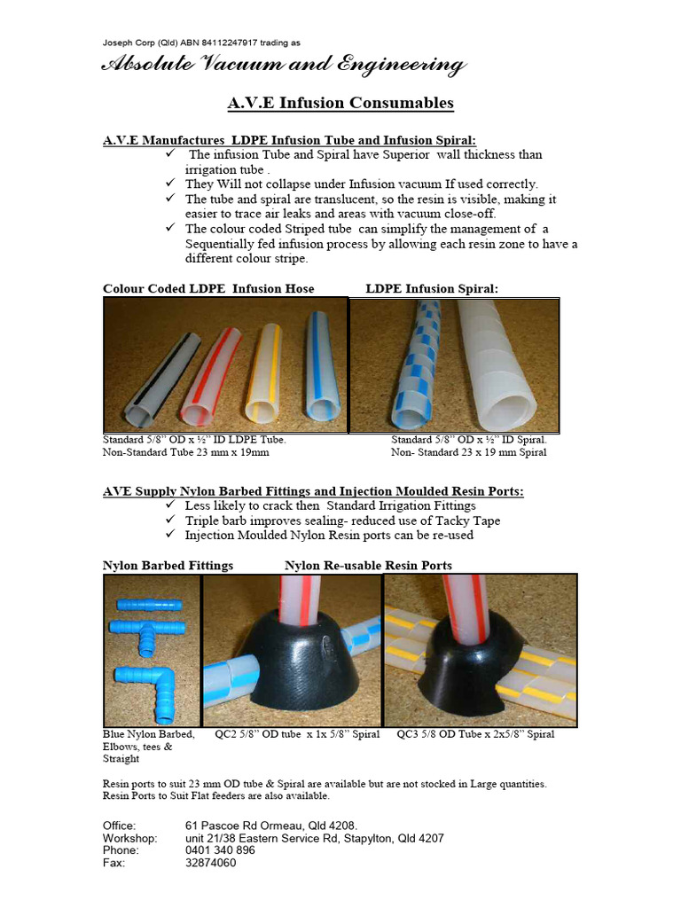 A.V.E Infusion Consumables Overview | PDF