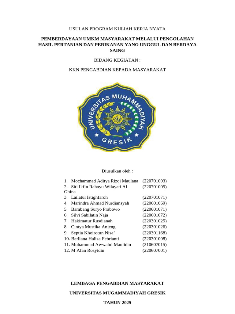 Pemberdayaan UMKM Lewat KKN 2025 | PDF
