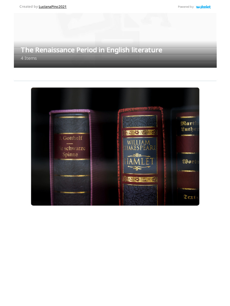 Renaissance in English Literature Overview | PDF | English Literature ...