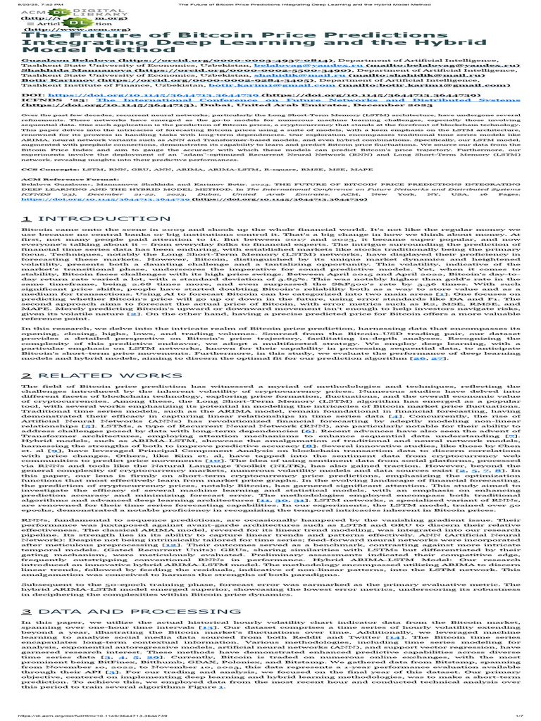 Bitcoin Price Prediction with LSTM Models | PDF | Errors And Residuals ...