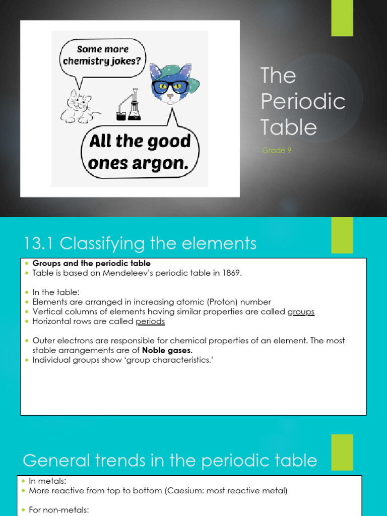 Grade 9 Periodic Table Overview | PDF | Chlorine | Periodic Table