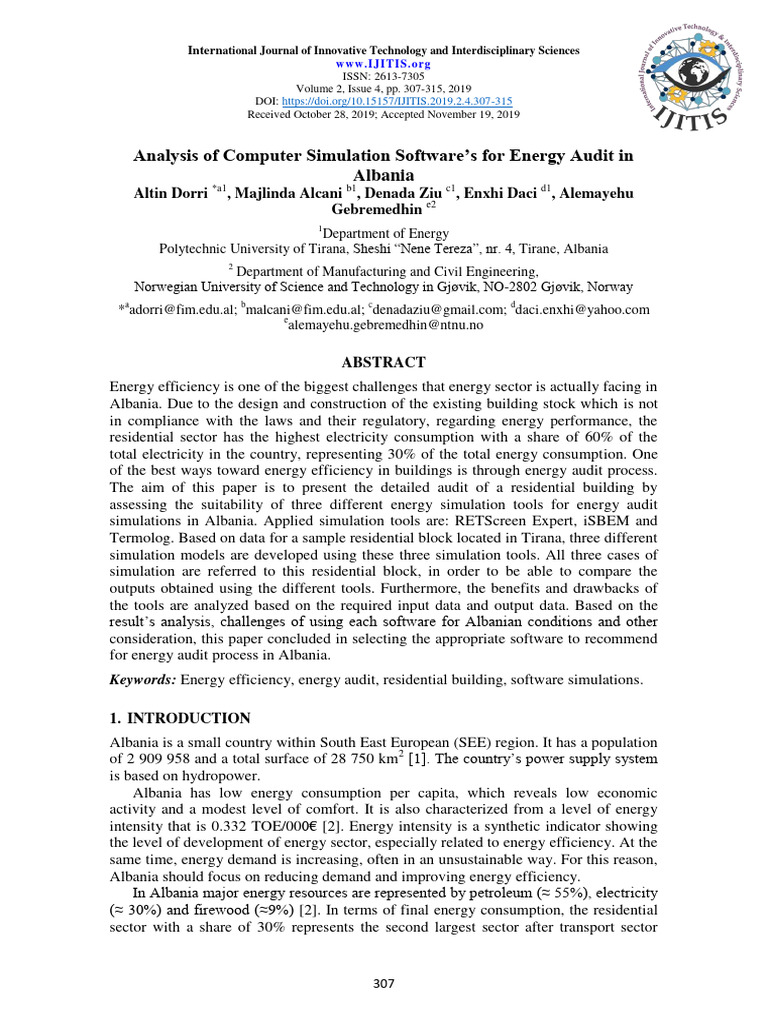 Energy Audit Software Analysis in Albania | PDF | Efficient Energy Use ...