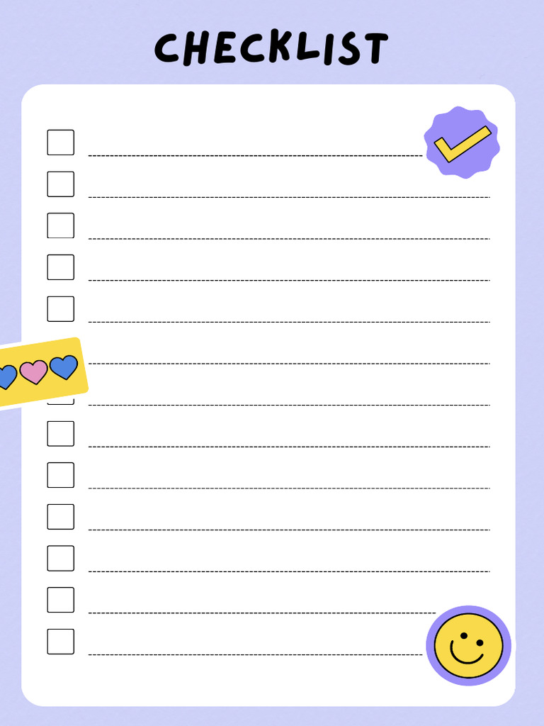 Purple and White Simple To Do List Checklist | PDF
