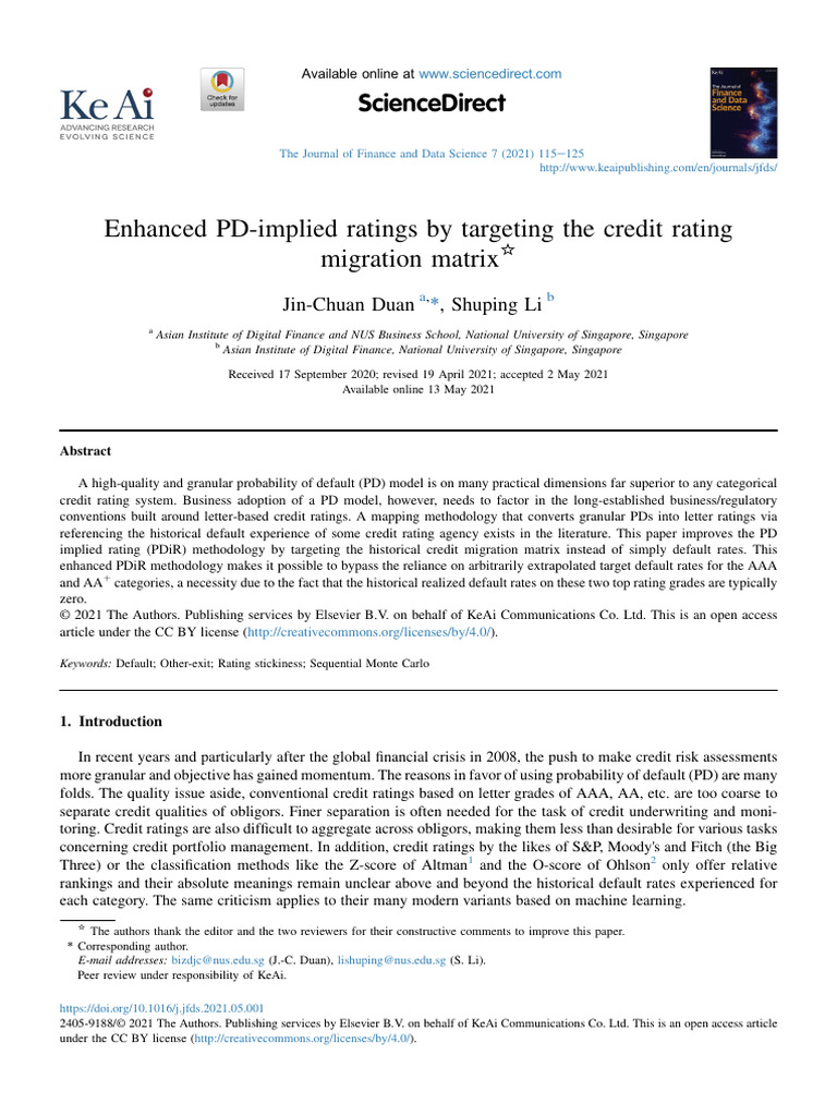 Enhanced PD-Implied Ratings Methodology | PDF | Credit Rating | Bond ...