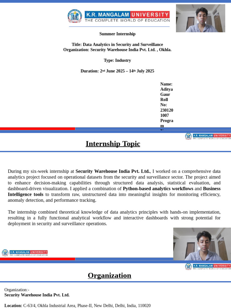 Internship PPT 2025 | PDF | Analytics | Data Analysis