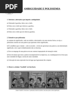 Atividades sobre Ambiguidade e Polissemia | PDF | Gatos