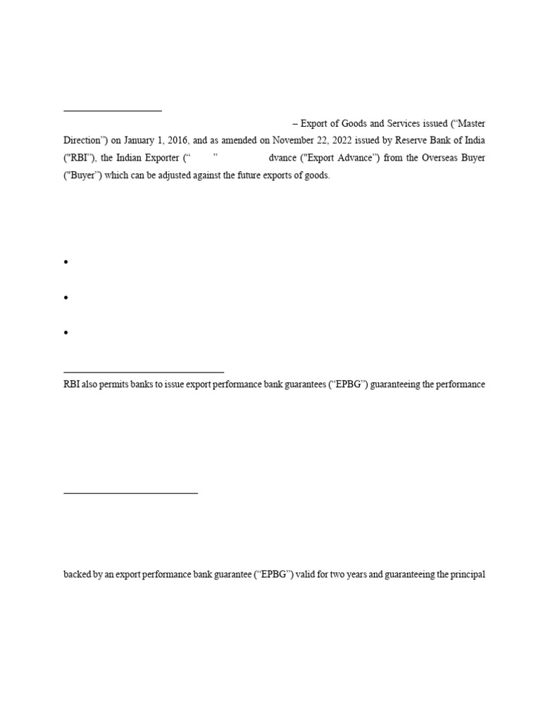 EPBG and Export Advance Overview | PDF | Procurement | Banks