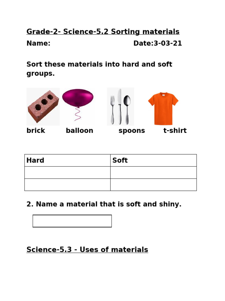 Sorting Hard and Soft Materials | PDF