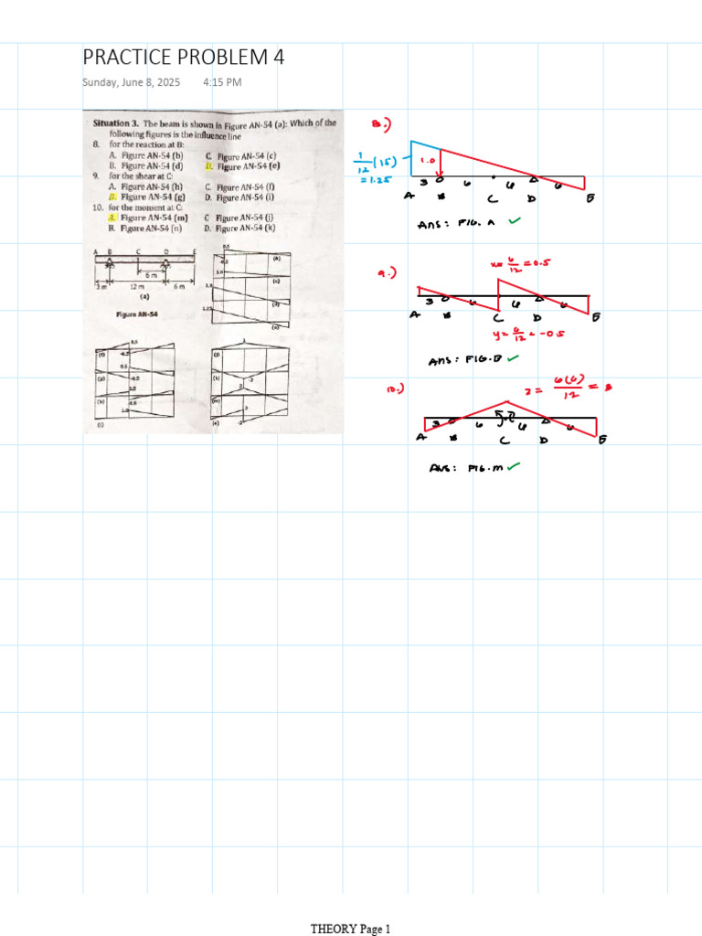 Influence Lines Problem 4-5 | PDF