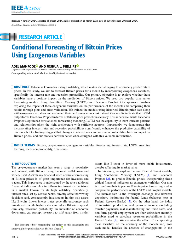 Bitcoin Price Forecasting with LSTM | PDF | Forecasting | Prediction