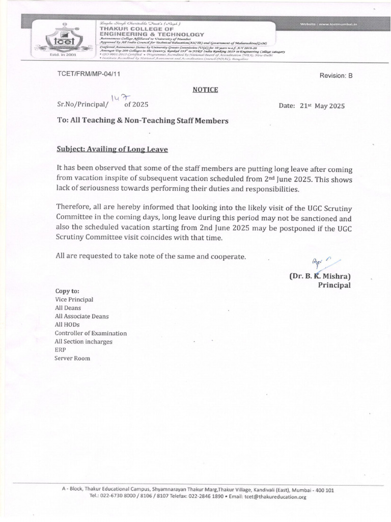 Availing of Long Leave | PDF