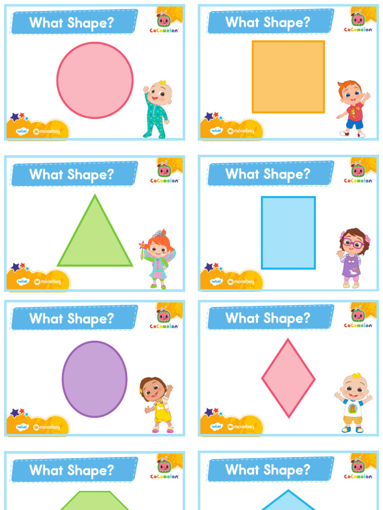 Cocomelon Flash Cards: Learning Shapes | PDF