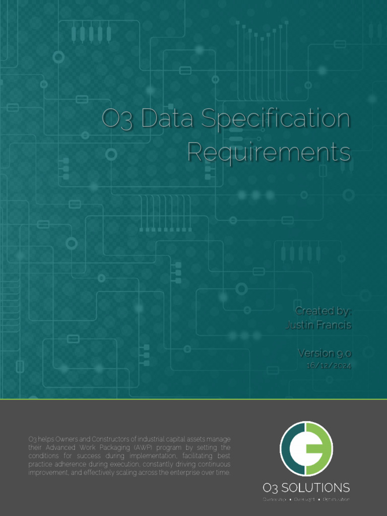 O3 Data Specification Requirements 9.0 | PDF | Specification (Technical ...