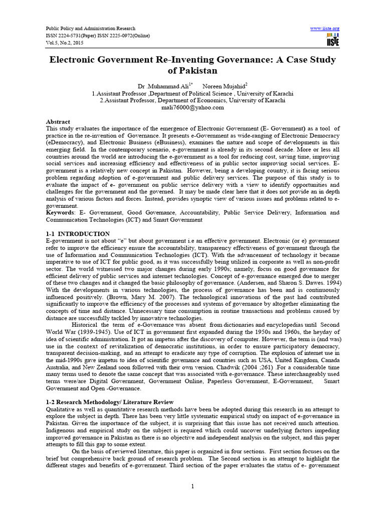 Electronic Goverment Investigation | PDF | E Government | Governance