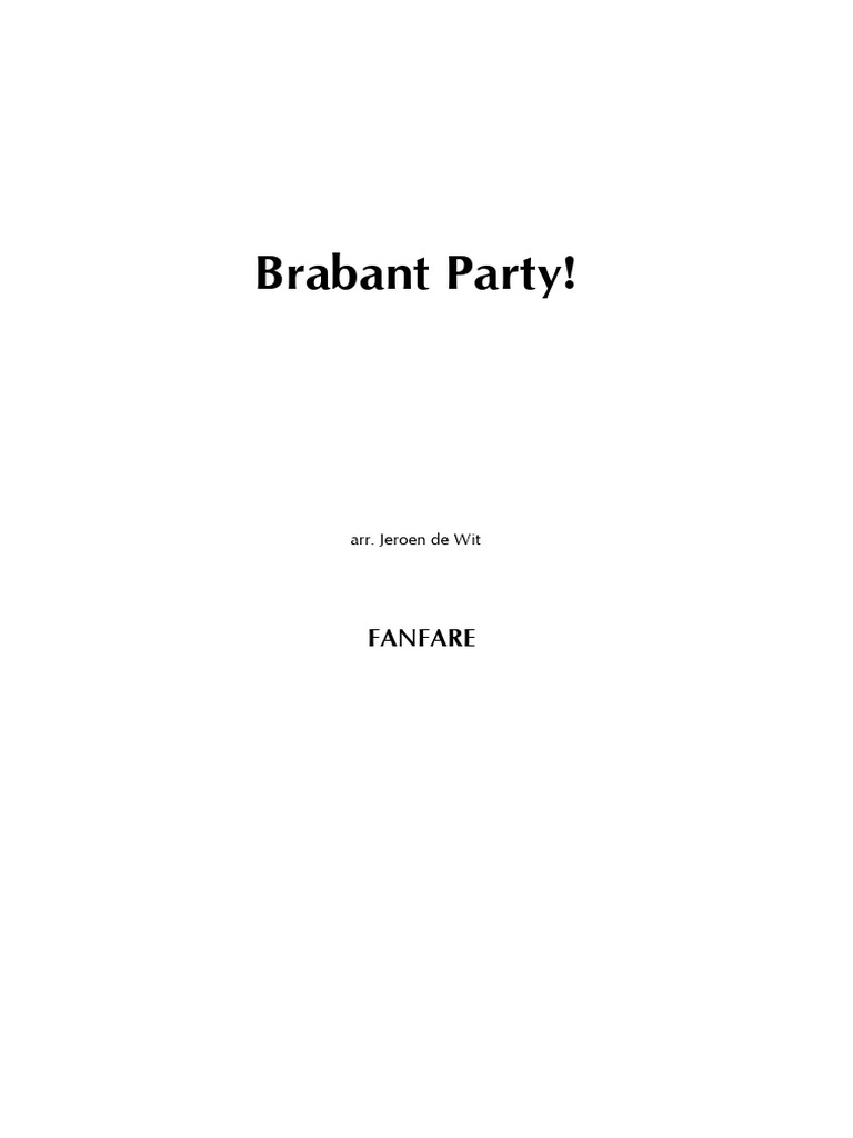 Brabant Party - Partition Complète | PDF | Cuivres (musique)