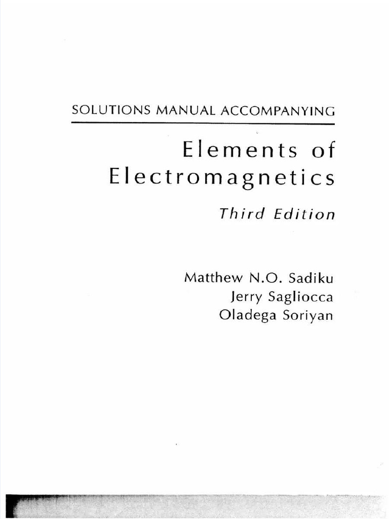 Sadiku Electromagnetismo Edicion 3 Solucionario | PDF