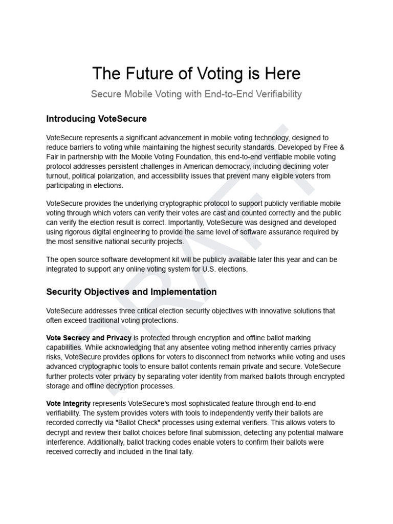 Secure Mobile Voting with VoteSecure | PDF | Electronic Voting | Voting