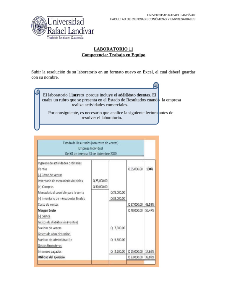 Costo de Ventas y Margen Bruto en Excel | PDF | Margen bruto | Negocios ...
