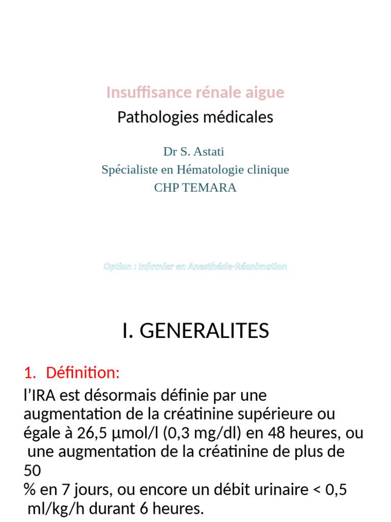 Ira Insuff Renale Aigue | PDF | Médecine interne | Maladies et troubles
