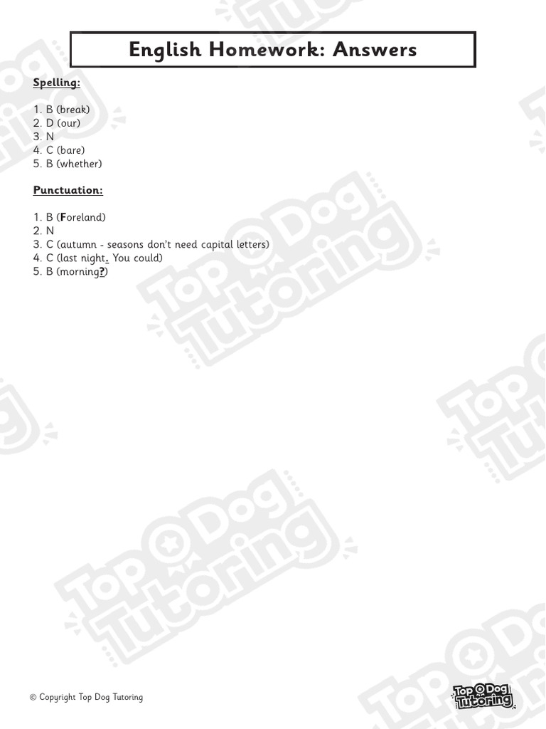 Week 2 English Homework Answers | PDF