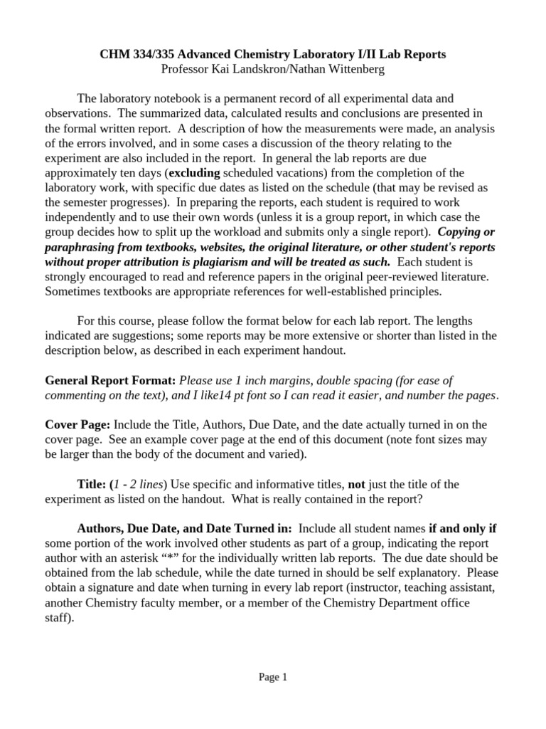Lab Report Instructions | PDF | Experiment | Abstract (Summary)