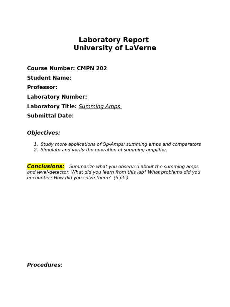 CMPN 202 Lab 8 Revised | PDF | Operational Amplifier | Amplifier