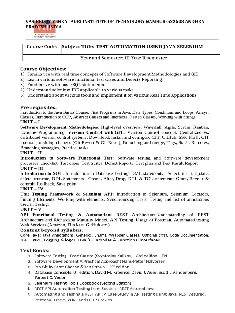 REST API Testing Automation Course | PDF | Version Control | Software ...