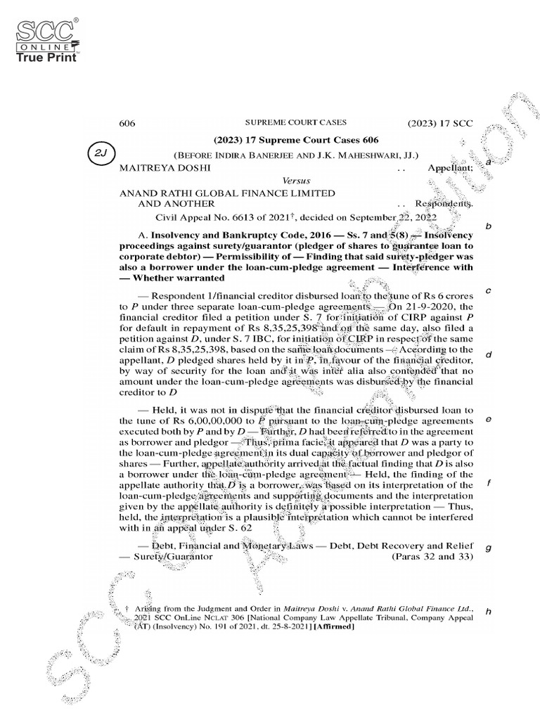 Modak Judgment Analysis: SCC 2008 | PDF | Law Of The United States ...