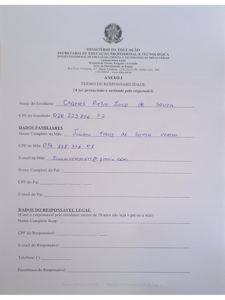 Matrícula Ifmg | PDF