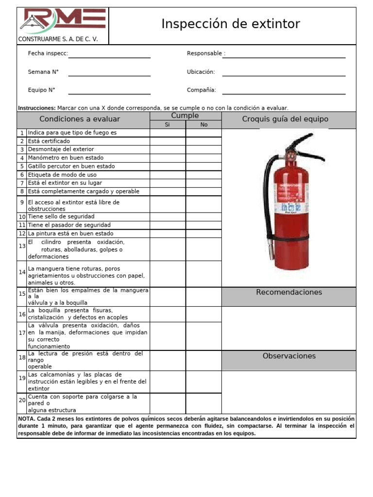 Check List Extintor | PDF