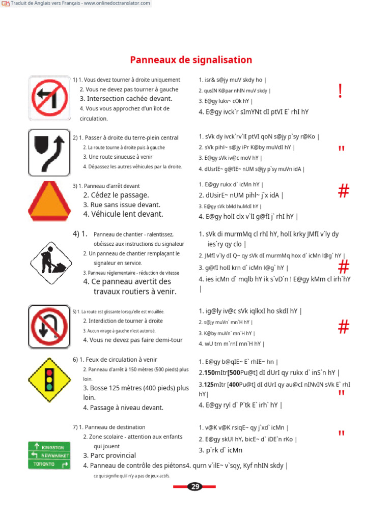 Panneaux de signalisation routière essentiels | PDF | Feu de ...