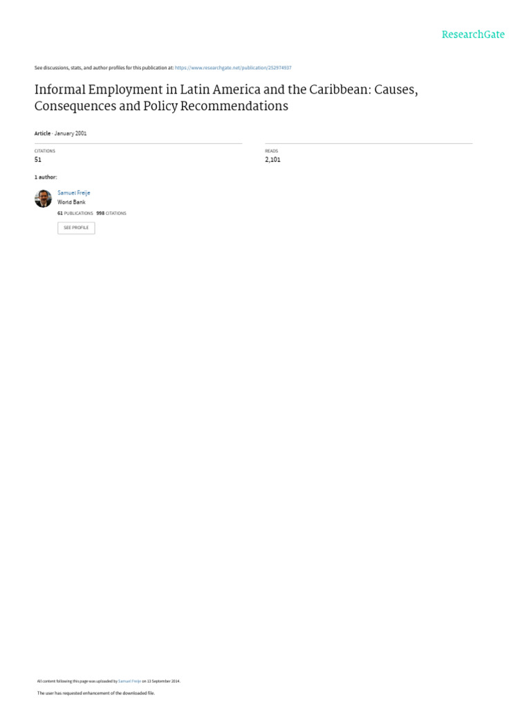 Informal Employment in Latin America and The Carib | PDF | Labour ...