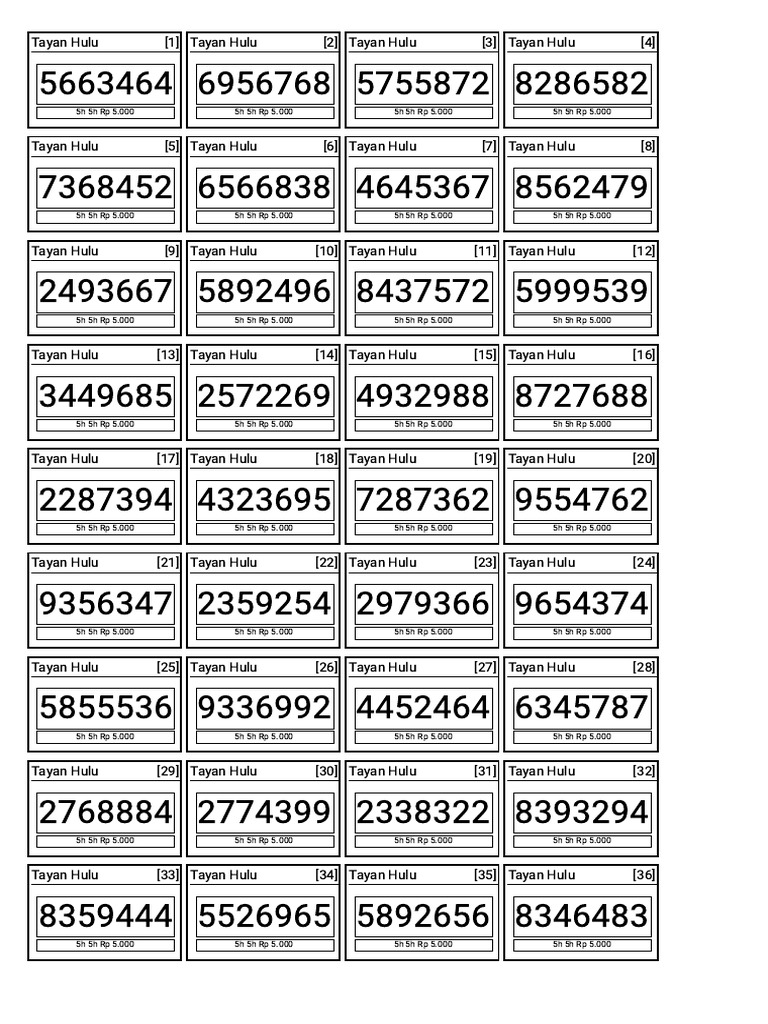 Voucher Tayan Hulu Id Voucher 5 Jam Rp5000 VC 919 07.31.25 Apin5000k | PDF