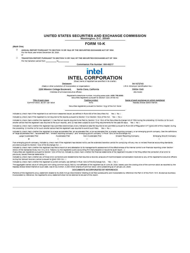 Intel 5 | PDF | Form 10 K | Intel