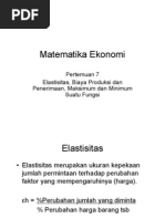 Matematika Ekonomi Pertemuan 7