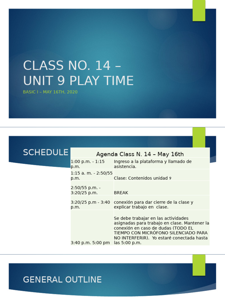 Class N. 13 Class Notes Unit 9 | PDF