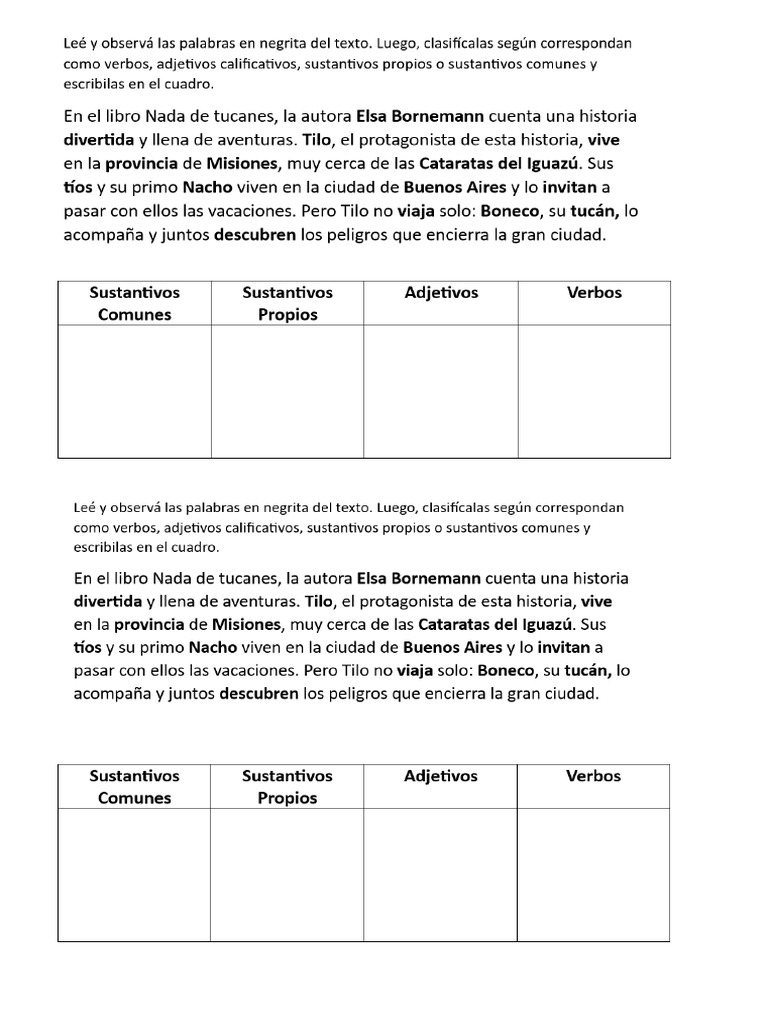 Sustantivos Verbos | PDF