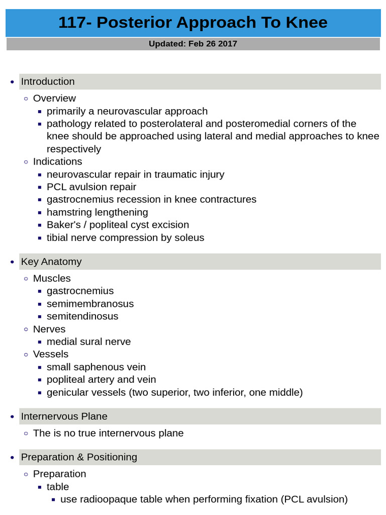 Lazy-S Incision for Knee Surgery | PDF | Knee | Vein